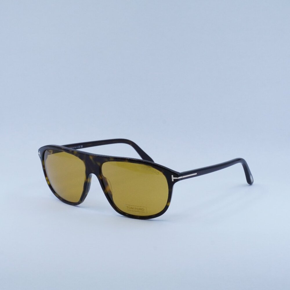Tom Ford FT1027 52E Prescott Sunglasses Havana Square Frame, Brown Lenses